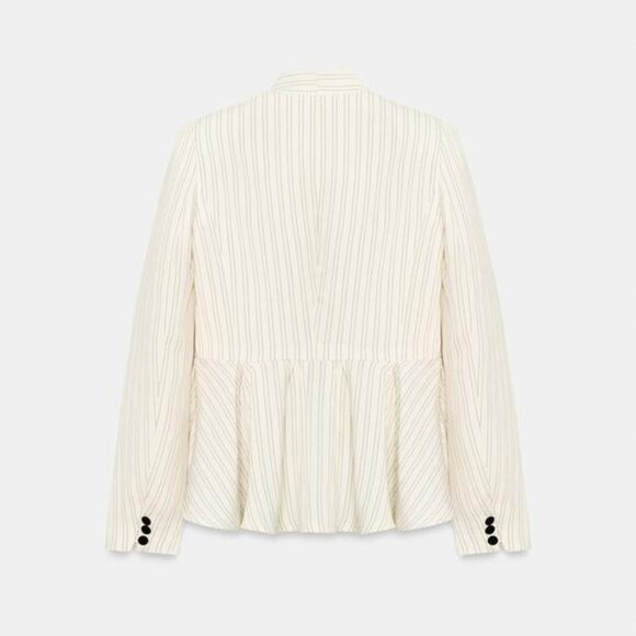 ZARA STRIPED PEPLUM BLAZER - Picture 7 of 11